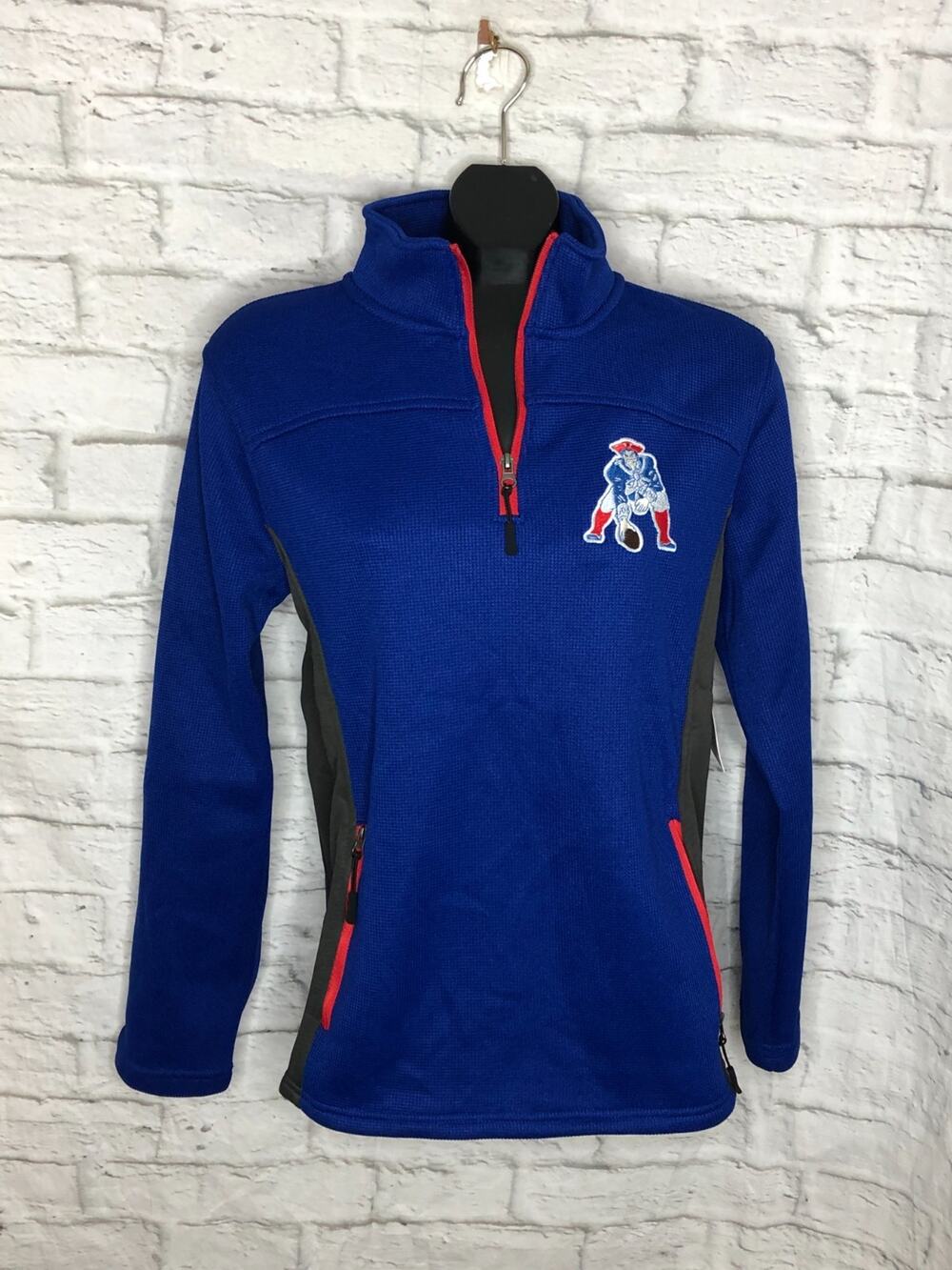 Authentic NFL Team Apparel Embroidered New England Patriots 1/4 Zip Up Fleece